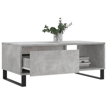 vidaXL Τραπεζάκι Σαλονιού Γκρι Σκυροδ. 90x50x36,5cm Επεξεργ. Ξύλο 1 τεμ.