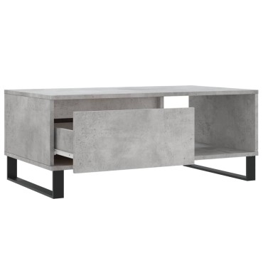 vidaXL Τραπεζάκι Σαλονιού Γκρι Σκυροδ. 90x50x36,5cm Επεξεργ. Ξύλο 1 τεμ.