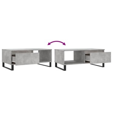 vidaXL Τραπεζάκι Σαλονιού Γκρι Σκυροδ. 90x50x36,5cm Επεξεργ. Ξύλο 1 τεμ.