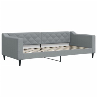 vidaXL Καναπές Κρεβάτι Συρόμενος Ανοιχτό Γκρι 90 x 200 εκ. Υφασμάτινος