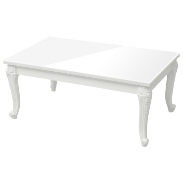 vidaXL Τραπεζάκι Σαλονιού Γυαλ. Λευκό 100x50x42cm Επεξεργ. Ξύλο 1 τεμ.