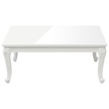 vidaXL Τραπεζάκι Σαλονιού Γυαλ. Λευκό 100x50x42cm Επεξεργ. Ξύλο 1 τεμ.