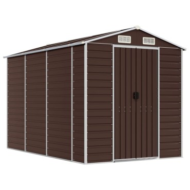 vidaXL Αποθήκη Κήπου Καφέ 191x300x198 εκ. Γαλβανισμένο Ατσάλι