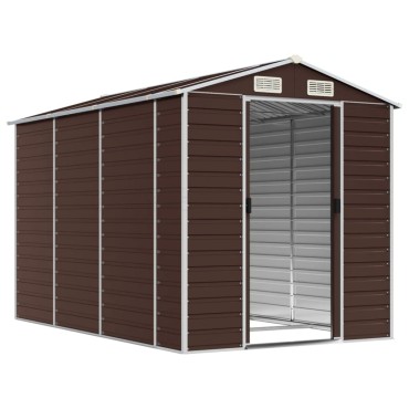 vidaXL Αποθήκη Κήπου Καφέ 191x300x198 εκ. Γαλβανισμένο Ατσάλι