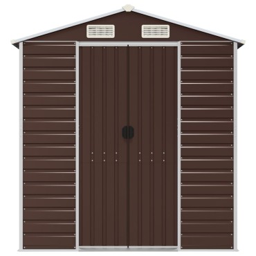 vidaXL Αποθήκη Κήπου Καφέ 191x300x198 εκ. Γαλβανισμένο Ατσάλι