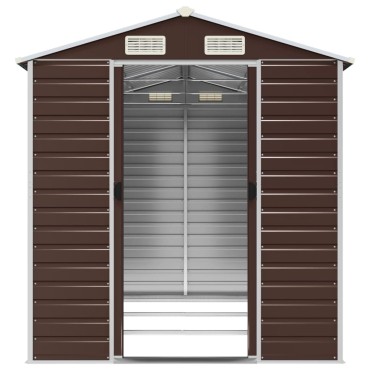vidaXL Αποθήκη Κήπου Καφέ 191x300x198 εκ. Γαλβανισμένο Ατσάλι