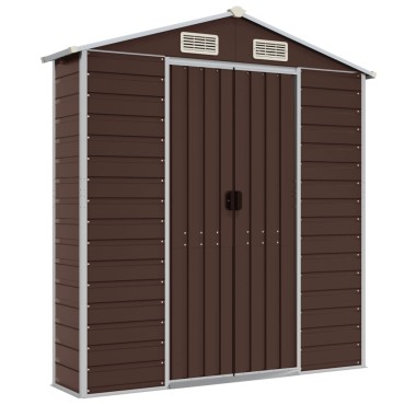 vidaXL Αποθήκη Κήπου Καφέ 191x300x198 εκ. Γαλβανισμένο Ατσάλι