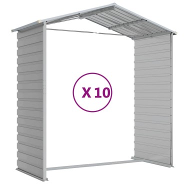 vidaXL Αποθήκη Κήπου Ανοιχτό Γκρι 191x895x198 εκ. Γαλβανισμένο Ατσάλι