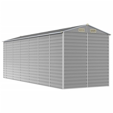 vidaXL Αποθήκη Κήπου Ανοιχτό Γκρι 191x555x198 εκ. Γαλβανισμένο Ατσάλι