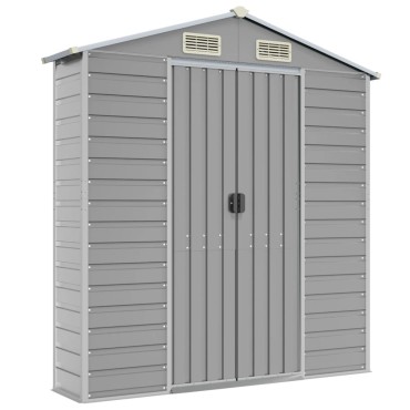 vidaXL Αποθήκη Κήπου Ανοιχτό Γκρι 191x555x198 εκ. Γαλβανισμένο Ατσάλι