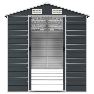 vidaXL Αποθήκη Κήπου Ανθρακί 191x555x198 εκ. Γαλβανισμένο Ατσάλι