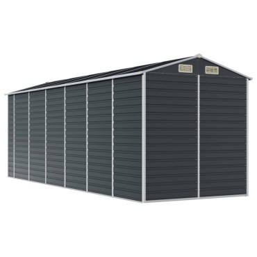 vidaXL Αποθήκη Κήπου Ανθρακί 191x555x198 εκ. Γαλβανισμένο Ατσάλι