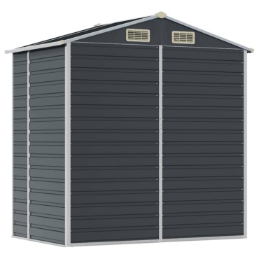 vidaXL Αποθήκη Κήπου Ανθρακί 191x130x198 εκ. Γαλβανισμένο Ατσάλι