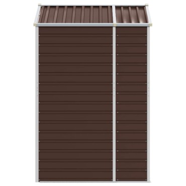 vidaXL Αποθήκη Κήπου Καφέ 191x130x198 εκ. Γαλβανισμένο Ατσάλι
