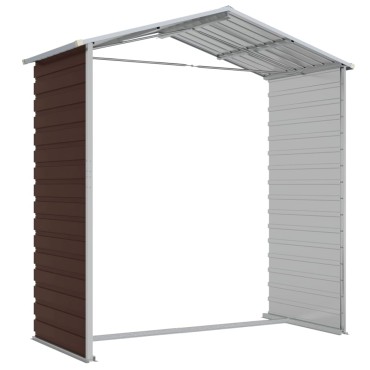 vidaXL Αποθήκη Κήπου Καφέ 191x130x198 εκ. Γαλβανισμένο Ατσάλι