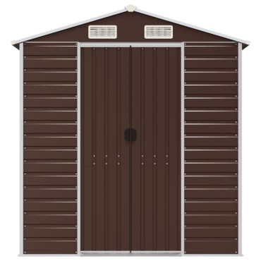vidaXL Αποθήκη Κήπου Καφέ 191x640x198 εκ. Γαλβανισμένο Ατσάλι