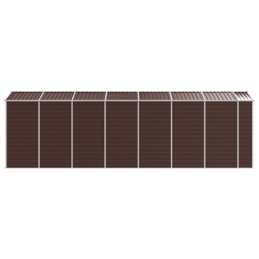 vidaXL Αποθήκη Κήπου Καφέ 191x640x198 εκ. Γαλβανισμένο Ατσάλι