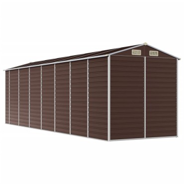 vidaXL Αποθήκη Κήπου Καφέ 191x640x198 εκ. Γαλβανισμένο Ατσάλι