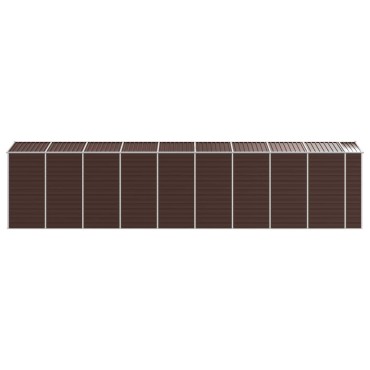 vidaXL Αποθήκη Κήπου Καφέ 191x810x198 εκ. Γαλβανισμένο Ατσάλι