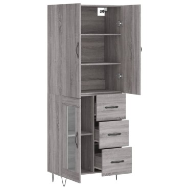 vidaXL Ντουλάπι Γκρι Sonoma 69,5x34x180cm Επεξεργασμένο Ξύλο 1 τεμ.