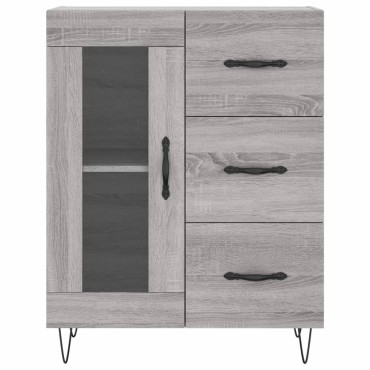 vidaXL Ντουλάπι Γκρι Sonoma 69,5x34x180cm Επεξεργασμένο Ξύλο 1 τεμ.