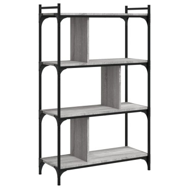 vidaXL Βιβλιοθήκη 4 Επιπέδων Γκρι Sonoma 76x32x123cm Επεξ. Ξύλο 1 τεμ.