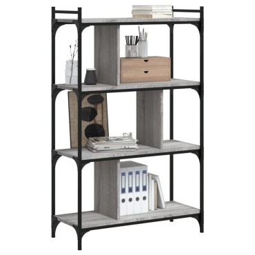 vidaXL Βιβλιοθήκη 4 Επιπέδων Γκρι Sonoma 76x32x123cm Επεξ. Ξύλο 1 τεμ.