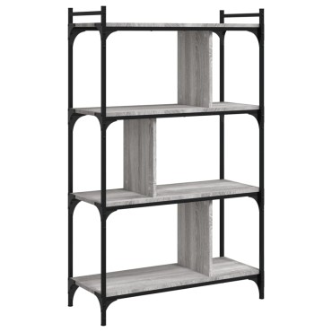 vidaXL Βιβλιοθήκη 4 Επιπέδων Γκρι Sonoma 76x32x123cm Επεξ. Ξύλο 1 τεμ.