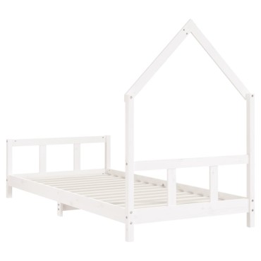 vidaXL Πλαίσιο Παιδικού Κρεβατιού Λευκό 90x190cm από Μασίφ Ξύλο Πεύκου 1 τεμ. - Μονό