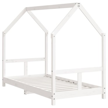 vidaXL Πλαίσιο Παιδικού Κρεβατιού Λευκό 80x160cm Μασίφ Ξύλο Πεύκου 1 τεμ. - Μονό