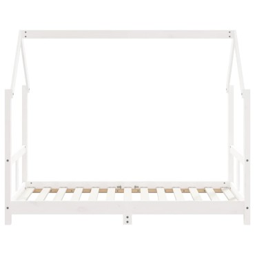 vidaXL Πλαίσιο Παιδικού Κρεβατιού Λευκό 80x160cm Μασίφ Ξύλο Πεύκου 1 τεμ. - Μονό