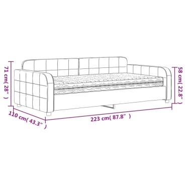 vidaXL Καναπέ Κρεβάτι με Στρώμα Ροζ 100 x 200 εκ. Βελούδινος
