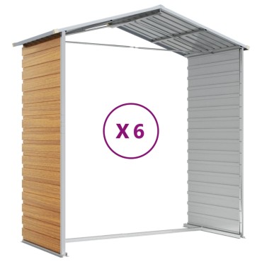 vidaXL Αποθήκη Κήπου Ανοιχτό Καφέ 191x555x198 εκ. Γαλβανισμένο Ατσάλι