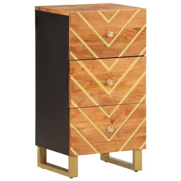 vidaXL Βοηθητικό Έπιπλο Καφέ/Μαύρο 40x33,5x75cm Μασίφ Ξύλο Μάνγκο 1 τεμ.