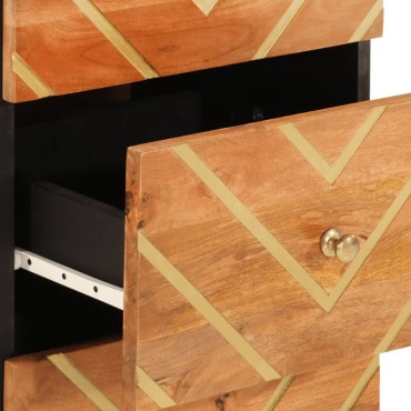 vidaXL Βοηθητικό Έπιπλο Καφέ/Μαύρο 40x33,5x75cm Μασίφ Ξύλο Μάνγκο 1 τεμ.