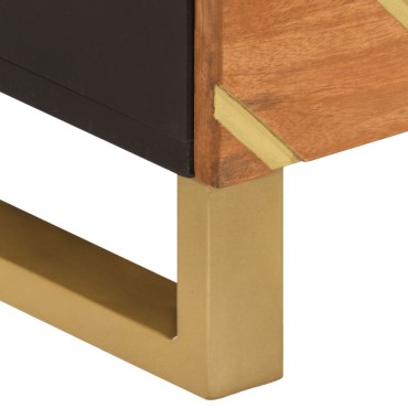 vidaXL Βοηθητικό Έπιπλο Καφέ/Μαύρο 40x33,5x75cm Μασίφ Ξύλο Μάνγκο 1 τεμ.
