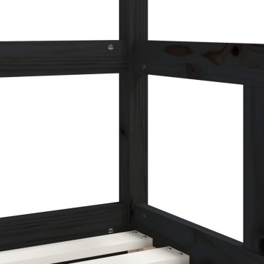 vidaXL Πλαίσιο Κρεβατιού Μαύρο70x140cm από Μασίφ Ξύλο Πεύκου 1 τεμ. - Μονό