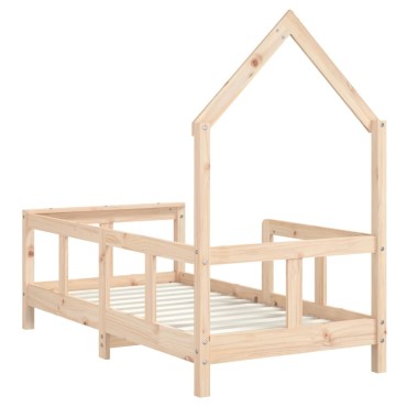 vidaXL Πλαίσιο Παιδικού Κρεβατιού 70x140cm από Μασίφ Ξύλο Πεύκου 1 τεμ. - Μονό