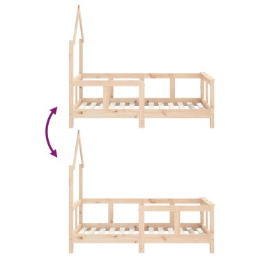 vidaXL Πλαίσιο Παιδικού Κρεβατιού 70x140cm από Μασίφ Ξύλο Πεύκου 1 τεμ. - Μονό