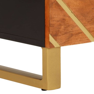vidaXL Βοηθητικά Έπιπλα 3 τεμ. Καφέ/Μαύρο 60x33,5x75cm Μασίφ Ξύλο Μάνγκο