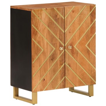 vidaXL Βοηθητικά Έπιπλα 3 τεμ. Καφέ/Μαύρο 60x33,5x75cm Μασίφ Ξύλο Μάνγκο