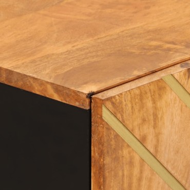 vidaXL Βοηθητικά Έπιπλα 3 τεμ. Καφέ/Μαύρο 60x33,5x75cm Μασίφ Ξύλο Μάνγκο