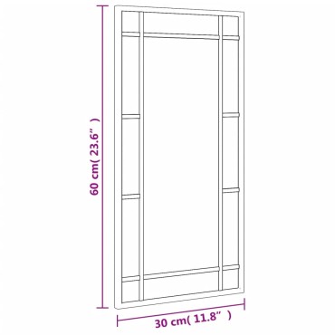 vidaXL Καθρέφτης Ορθογώνιος Μαύρος 30 x 60 εκ. από Σίδερο