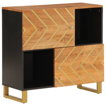 vidaXL Βοηθητικό Έπιπλο Καφέ/Μαύρο 80x33,5x75cm Μασίφ Ξύλο Μάνγκο 1 τεμ.