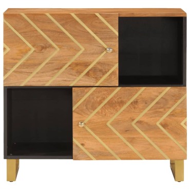 vidaXL Βοηθητικό Έπιπλο Καφέ/Μαύρο 80x33,5x75cm Μασίφ Ξύλο Μάνγκο 1 τεμ.