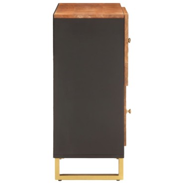 vidaXL Βοηθητικό Έπιπλο Καφέ/Μαύρο 80x33,5x75cm Μασίφ Ξύλο Μάνγκο 1 τεμ.