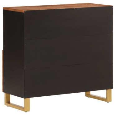 vidaXL Βοηθητικό Έπιπλο Καφέ/Μαύρο 80x33,5x75cm Μασίφ Ξύλο Μάνγκο 1 τεμ.