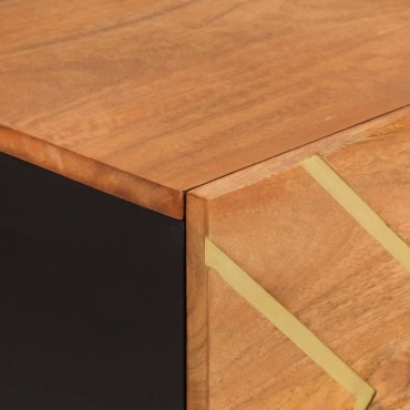 vidaXL Βοηθητικό Έπιπλο Καφέ/Μαύρο 80x33,5x75cm Μασίφ Ξύλο Μάνγκο 1 τεμ.