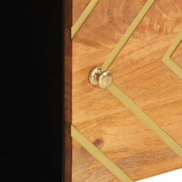 vidaXL Βοηθητικό Έπιπλο Καφέ/Μαύρο 80x33,5x75cm Μασίφ Ξύλο Μάνγκο 1 τεμ.