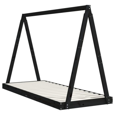 vidaXL Πλαίσιο Παιδικού Κρεβατιού Μαύρο 80x200cm Μασίφ Ξύλο Πεύκου 1 τεμ. - Μονό